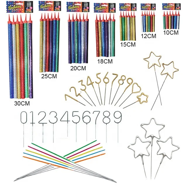 Birthday fireworks indoor wedding number heart shaped sparklers