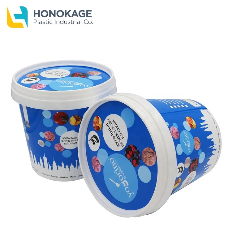 Eco friendly Cheap wholesale OEM 1000ml  iml plastic yogurt container 1L nuttelex iml plastic tub sealable yogurt bucket