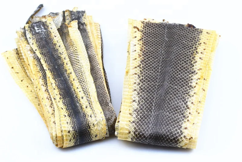Dry raw water snake skins for leather