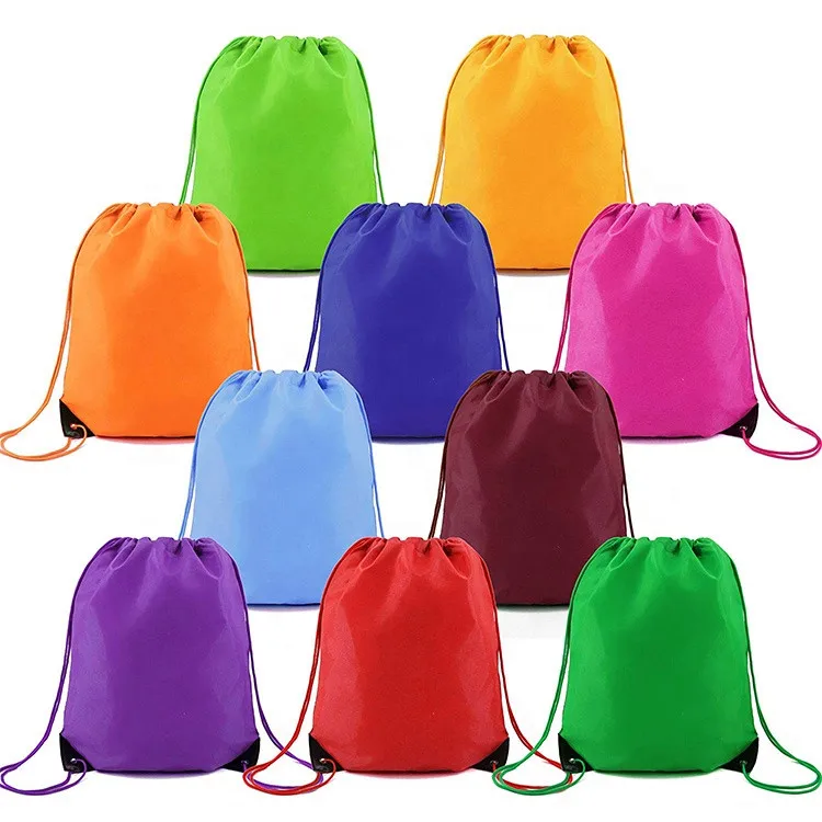 Nylon customizable black drawstring bags polyester drawstring with zipper bag