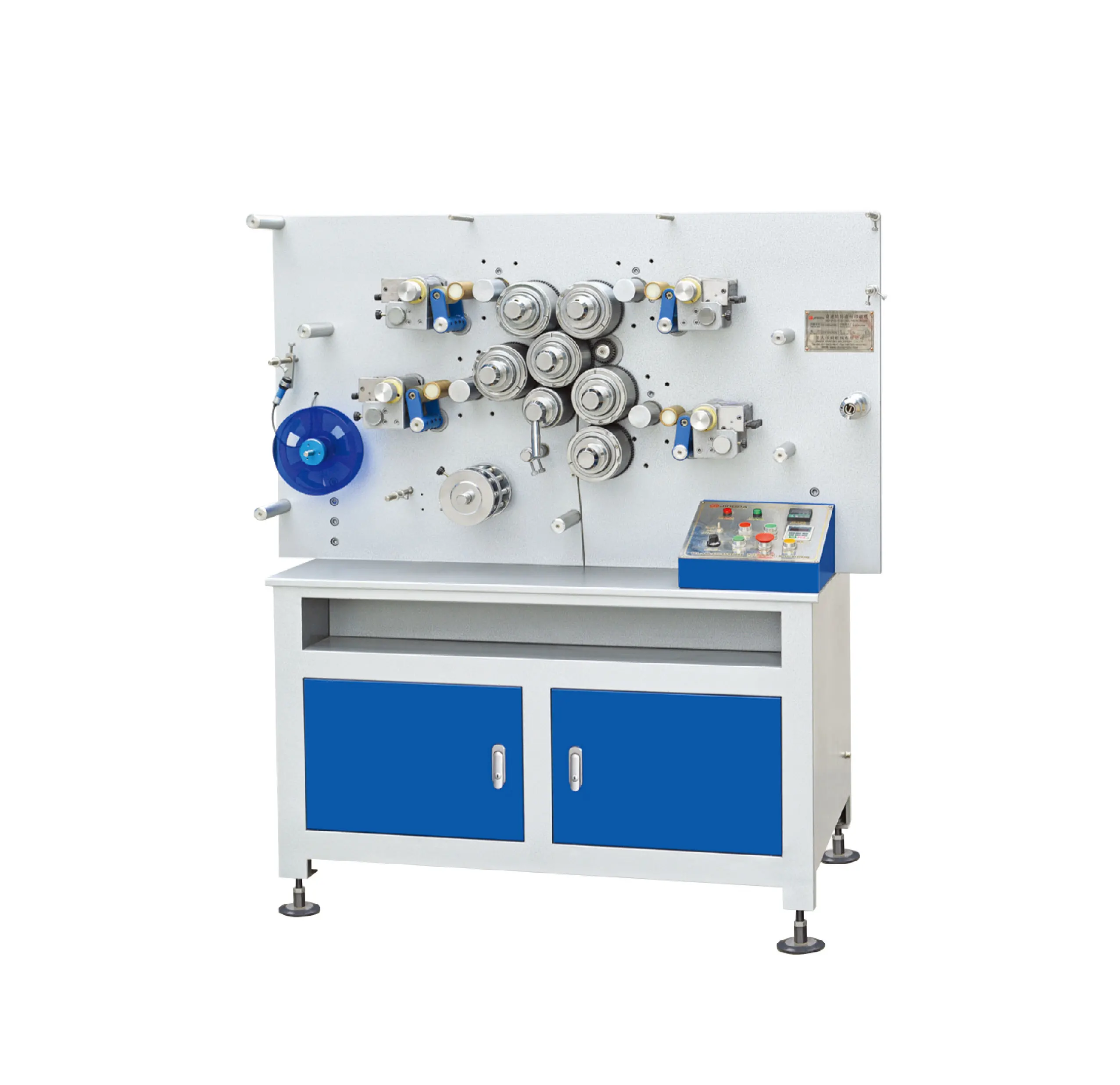 JS-1031B Fully Automatic Roll to Roll 4 Colors Rotary Label Printing Machine for Nylon Taffeta, Elastic Band and Wash Care Label