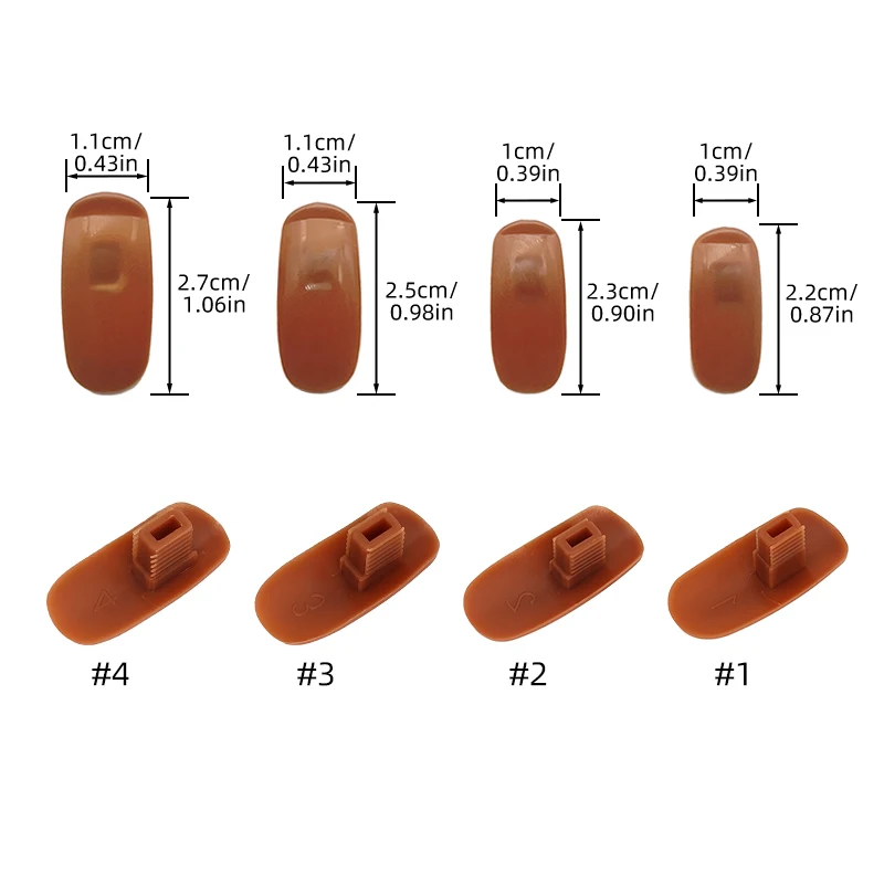 100 Pcs Manicure Tool Beginner Adjustable Removable Matching Artificial Hand Practice Art Nail Refill Finger Brown Tips Training