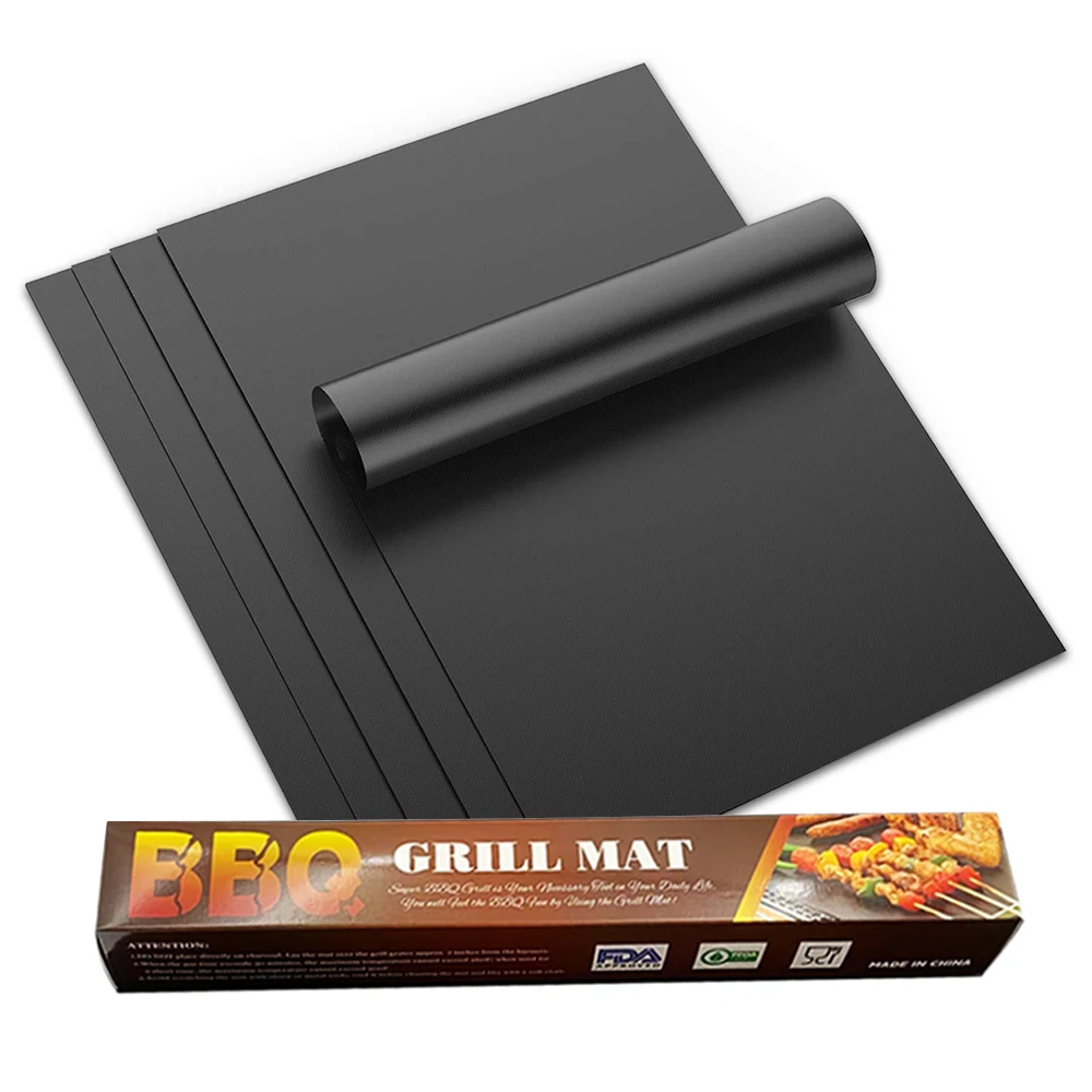Outside bbq kitchen ptfe bbq disposable grill  mats tabletop bbq grill mat