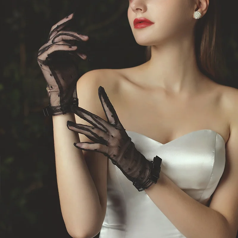 Fashion Short Bridal Glove Transport Tulle