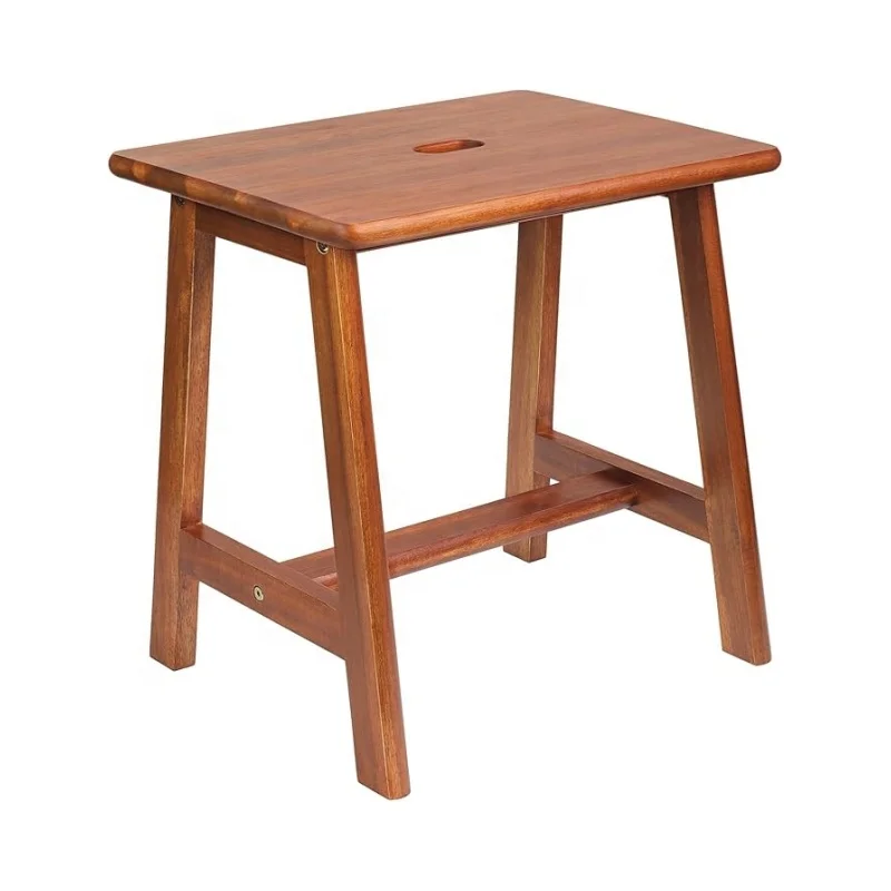 High Quality Rectangular Acacia Wood Stool Small Bench Seat Small End Table Stool