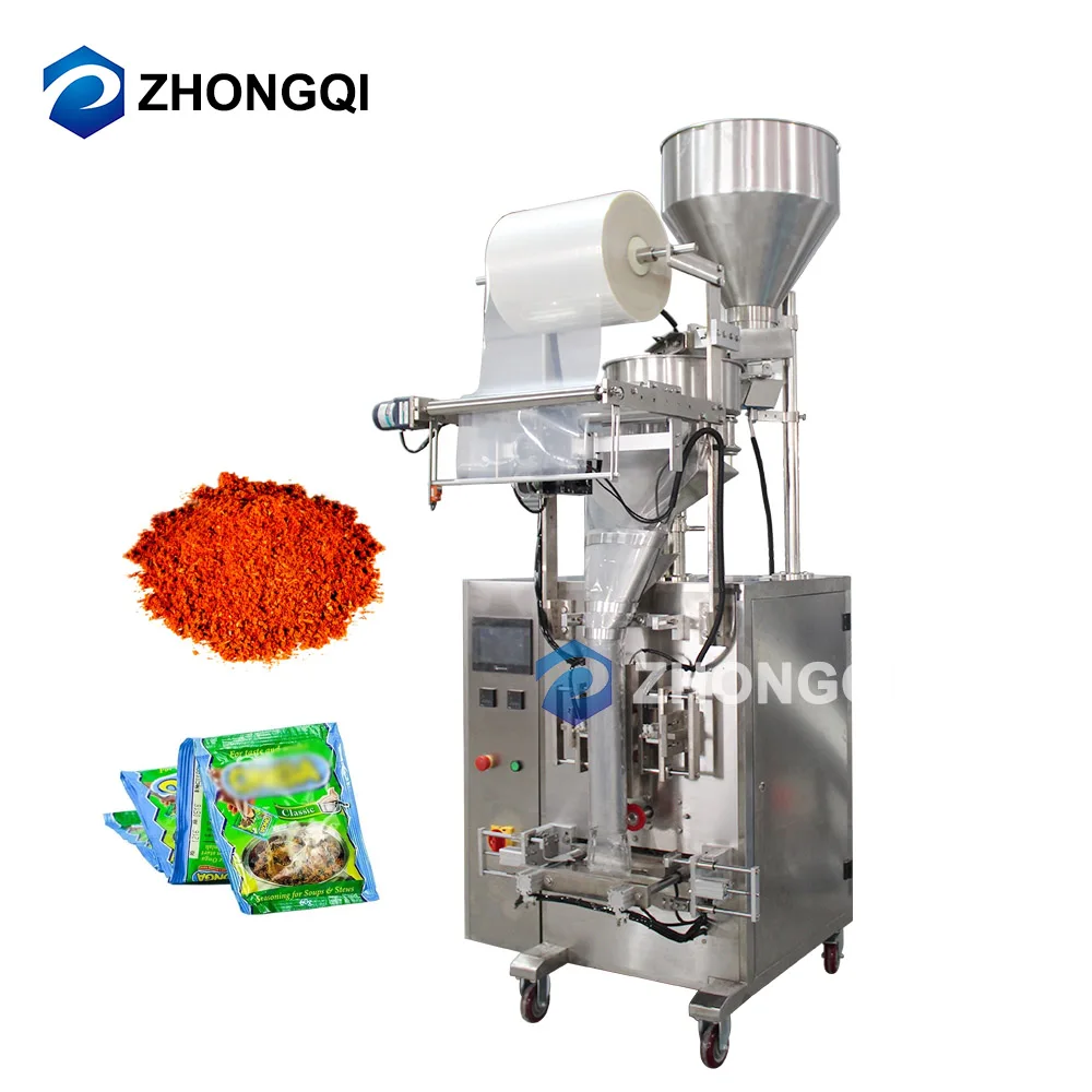 
250g 500g 1kg 2kg 5kg Fully Automatic Weighing Small Sachets Pepper Spice Red Chilli Powder Filling Packing Machine Price 
