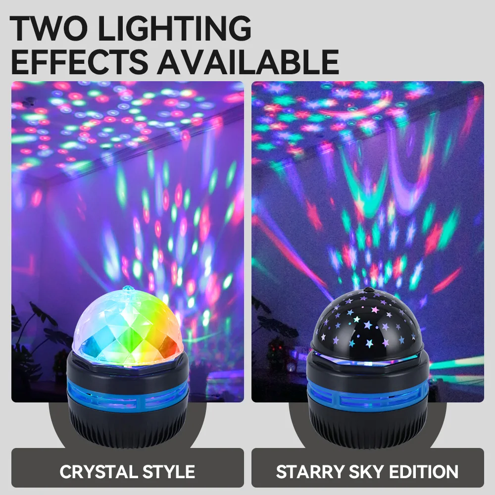 New design 360 Rotation RGB Led Crystal Star Sky& Magic Ball Light 3w Colorful Lamp Rotating indoor bedroom night Lighting