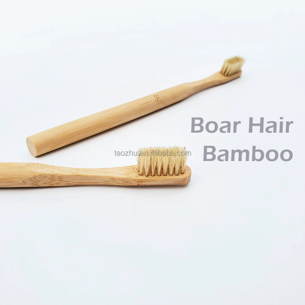 100% Plastic-free Compostable Natural Biodegradable Boar Hair Bristle Bamboo Tooth brush