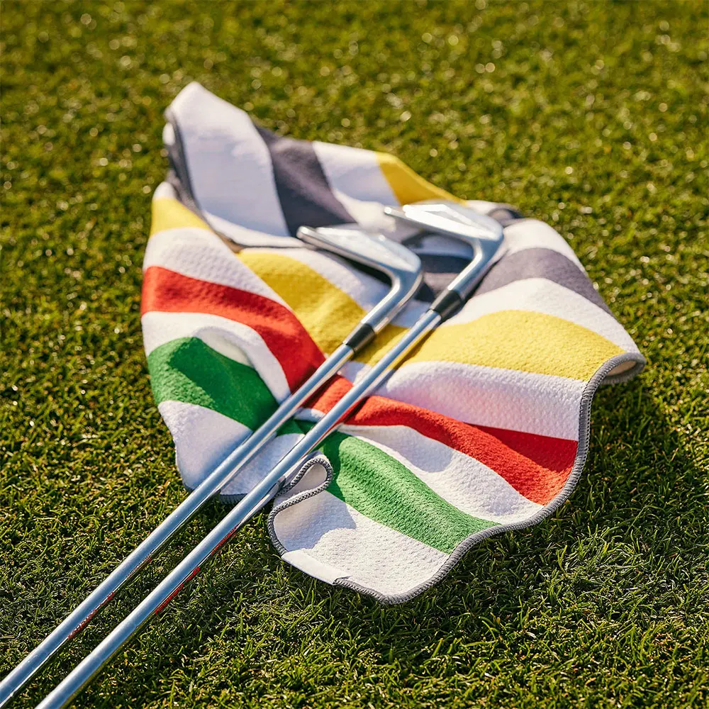 oem/odm custom logo cheap high quality microfiber weave golf towel with packaging