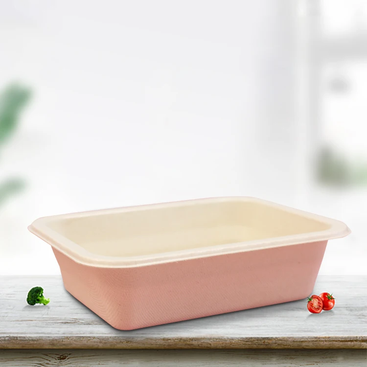 Fast Eco Microwave Storage Compartment Sugarcane Cornstarch Paper Disposable Biodegradable Compostable Takeaway Food Container