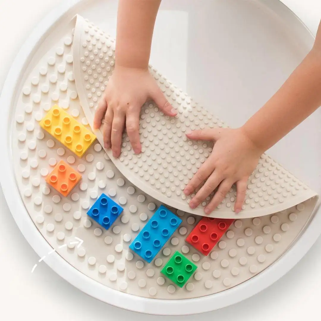 Amazon Hot Selling Sensory Basin Accessories Small and Medium-Size Silicone Block Pad Plastic Building Theme Toy for Children