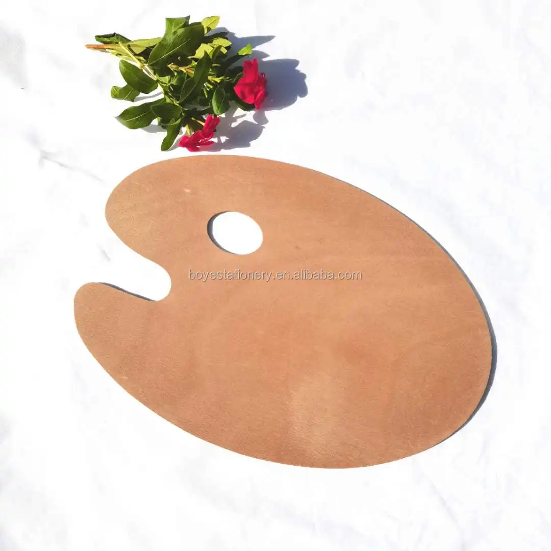 High quality art supplies children painting board mixed wooden palette for artistic kids beech wood painting palette