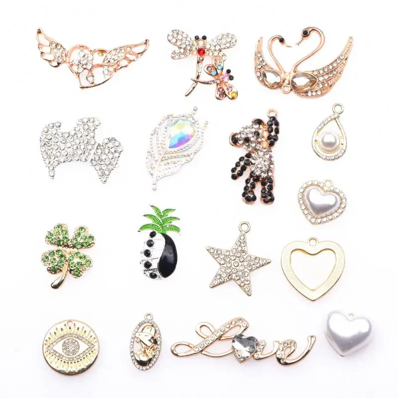Wholesale 50% discount custom rhinestone  metal bling shoes clog for decoration clog shoe charms
