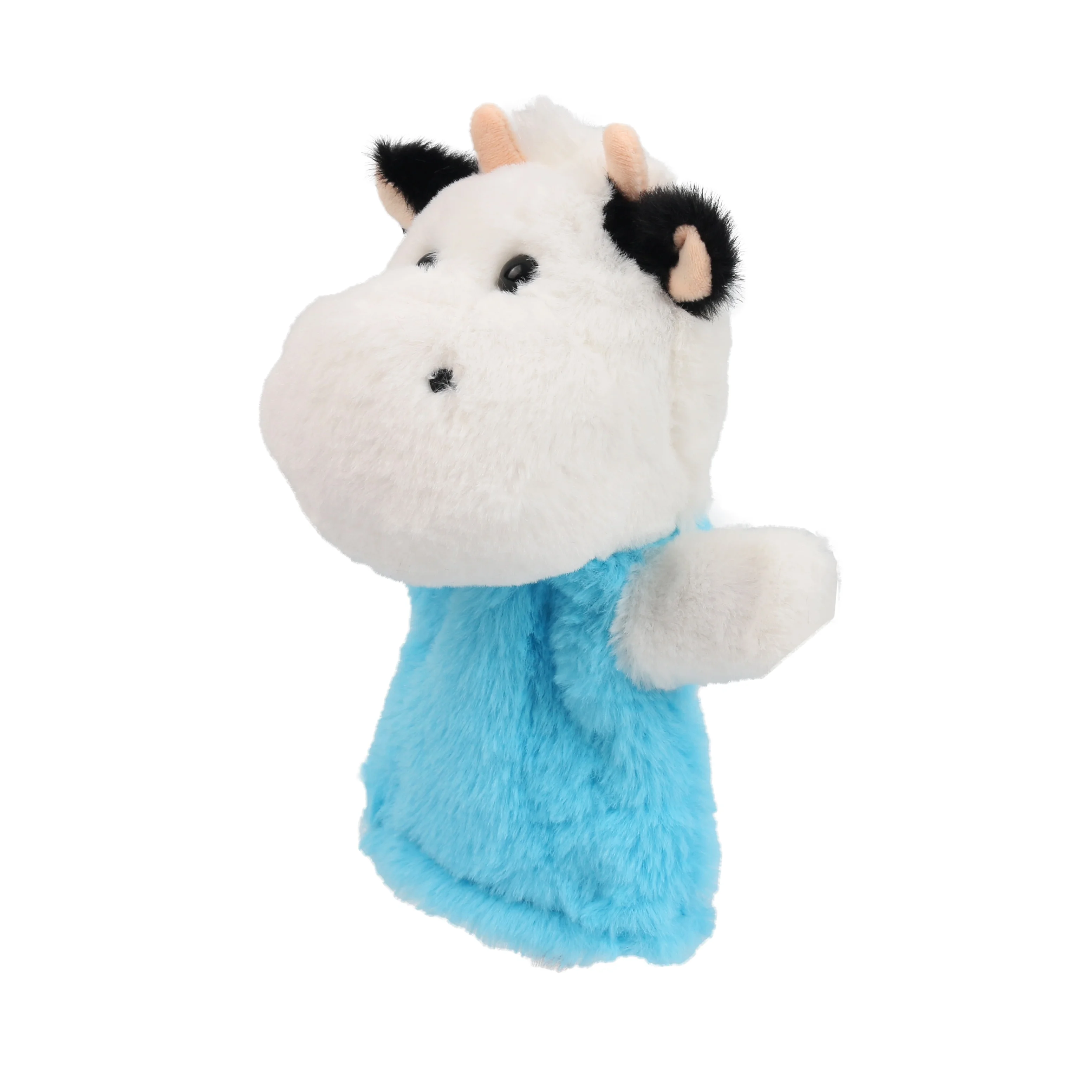 plush hand puppet stuffed cow kids toys