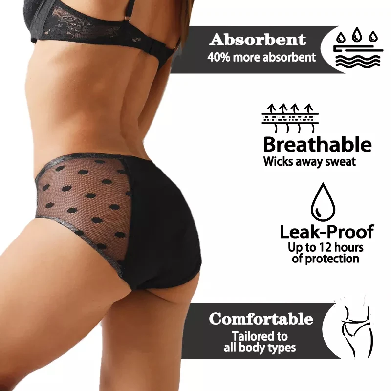 Fashion Style Panties Women Sexy 4 Layer Protection Period Panties Menstruation Leakproof