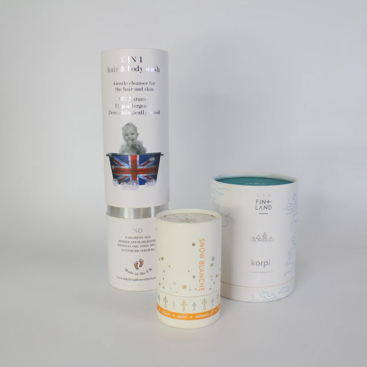 Eco friendly biodegradable food grade tea coffee cylinder paper cardboard round tube packaging for super food powder packaging