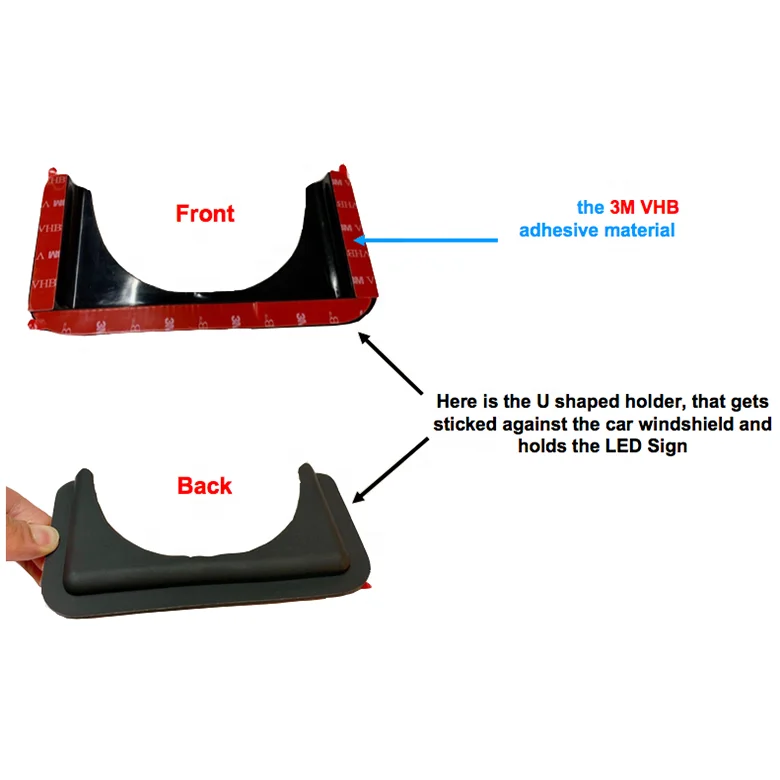 High quality 12 x 12cm LED sign U square rechargeable can do any customized logos