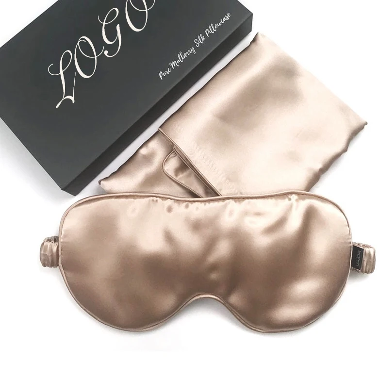 Мягкая сатиновая маска для сна из натурального шелка тутового шелкопряда на завязках