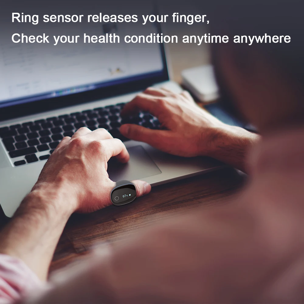 Wellue O2ring SPO2 Ring Heart Rate Sleep Apnea Monitor Pulse Oximeter With Alarm