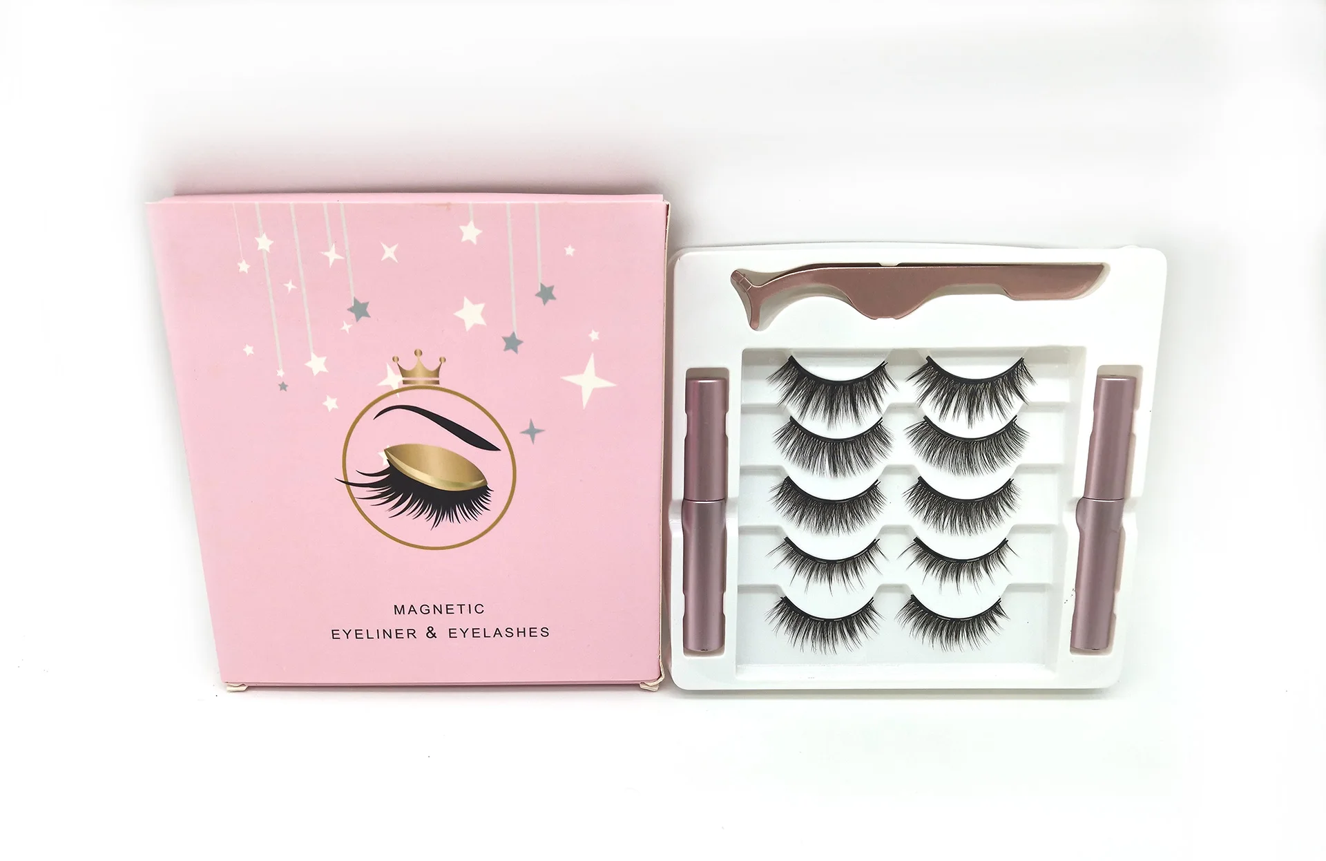 High quality light weight magnetic eyeliner lashes faux mink magnetic eyelash with eyeliner