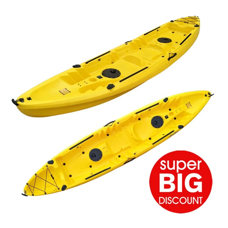 Family Touring Kayak Fishing Kayak For 2+1 Person Double Seat Sit On Top Kayak With Paddle