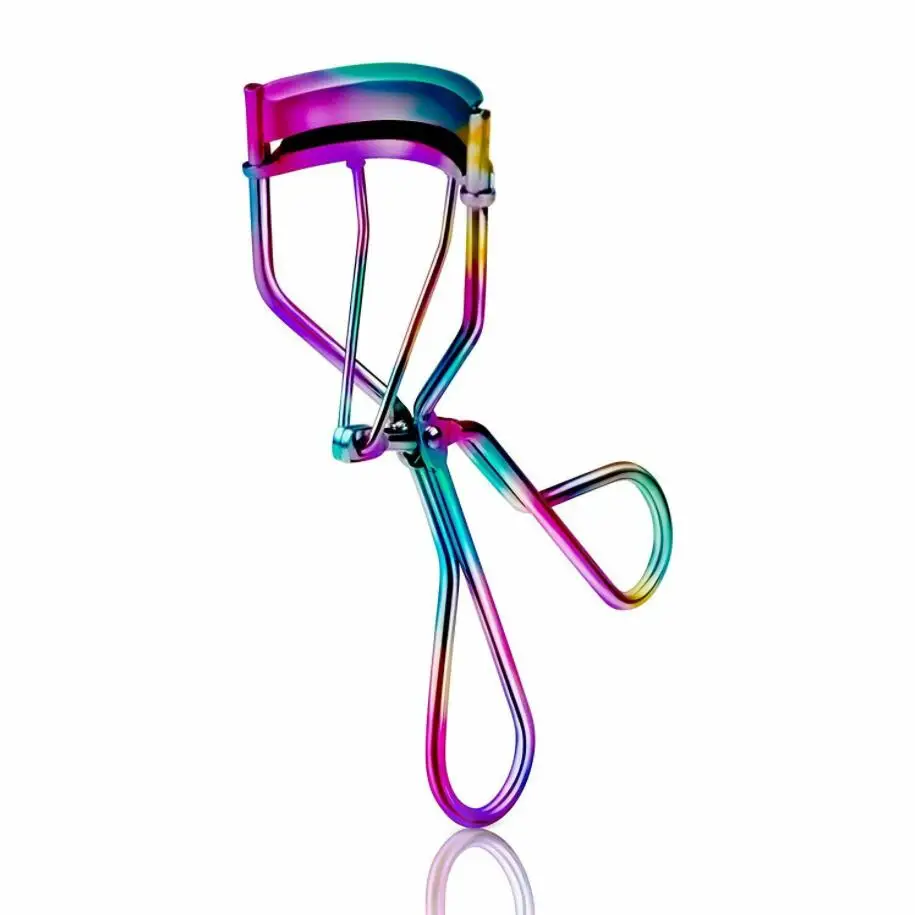 Professional Eyelash Curler with 2 Replacement Silicone Refill Pads Glitter Color Metal Eyelash Curler with Storage Bag