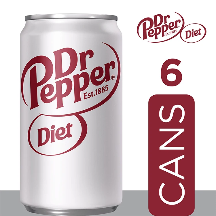 Диетическая Сода Dr Pepper, 12 жидких Бутылок, 8 упаковок