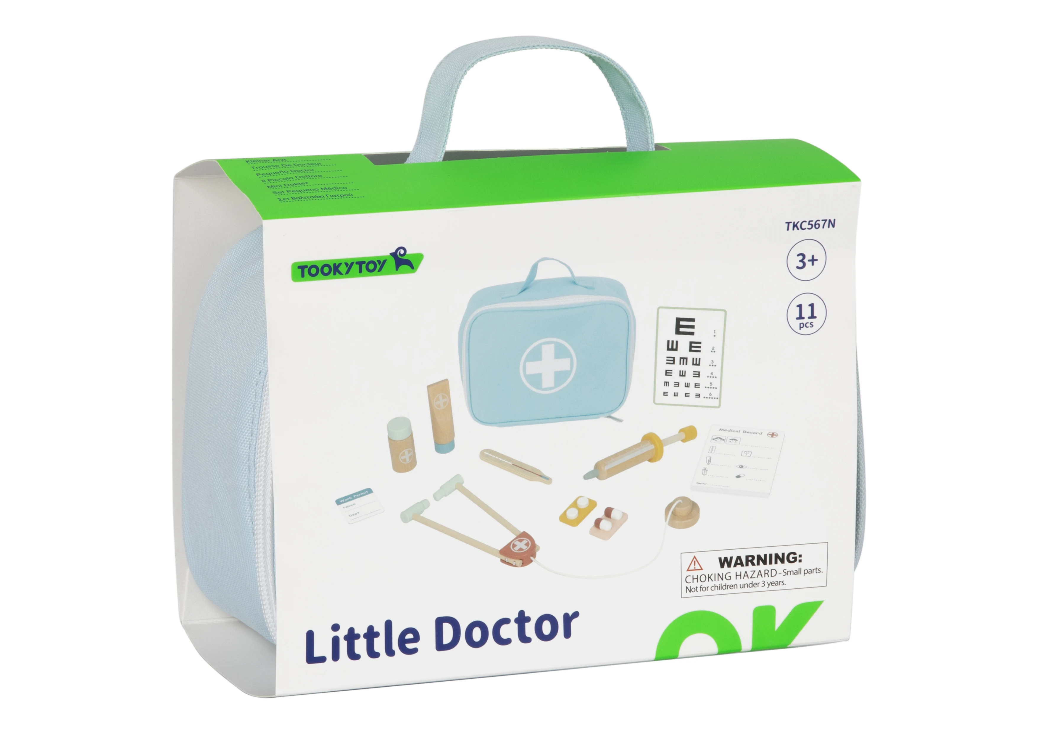 Wooden Doctor Tool Set Medical Box Game Simulation Realistic Pretend Play Early Educational Toys for Kids