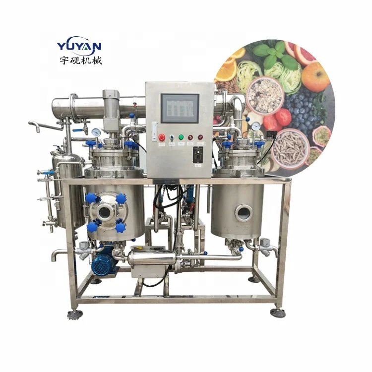 herbal concentrator sesame oil saw palmetto stainless steel Chinese herbal medicine plant extraction and concentration unit