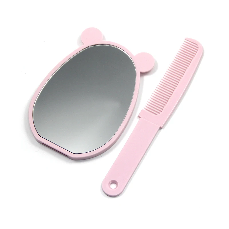 Wholesale square simple hand-held makeup mirror girls carry beauty makeup mirror can be customized LOGO Built-in comb