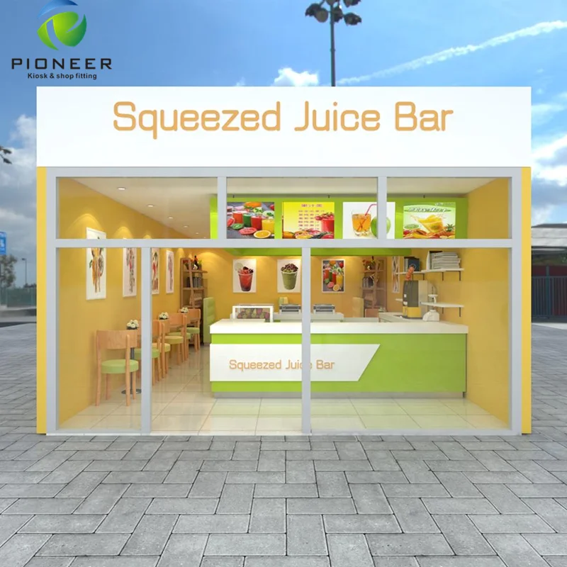 Pioneer Wonderful Orange Juice Bar Equipment Furniture, Mall Juice Bar Kiosk For Sale