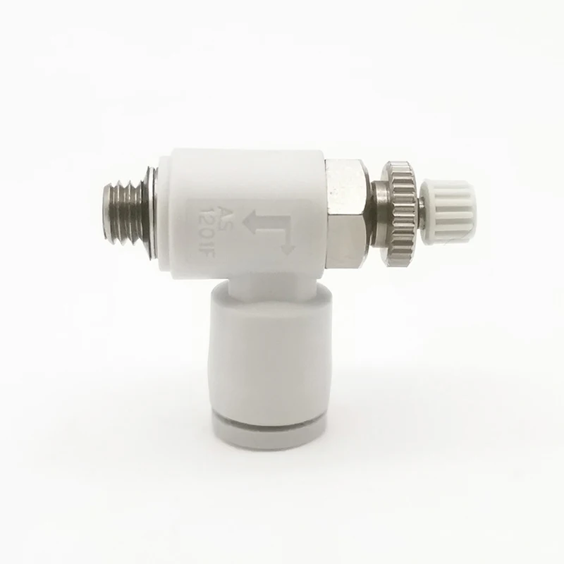 SMC type pneumatic connector AS1201F 4/6/8/10/12mm pneumatic throttle speed control valve external thread cylinder throttle