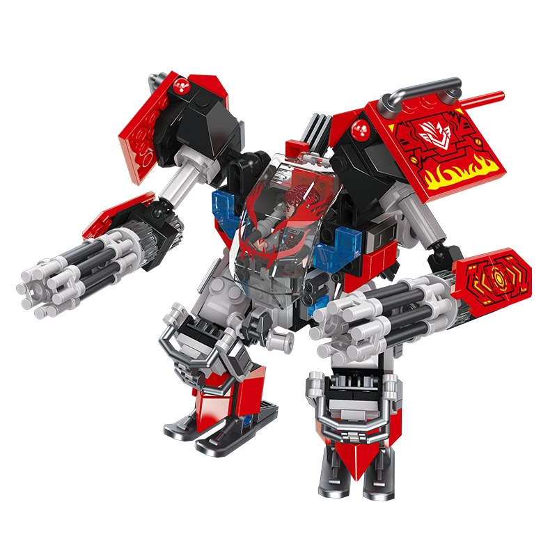 JIESTAR TOY 308 pcs boys collectable diy combat titan mecha robot moc building block brick kids birthday gift children robot toy