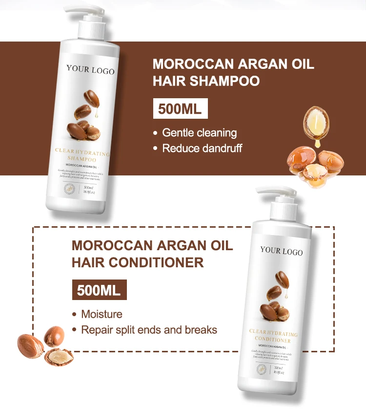 Private Label Hair Care Products Argan Oil Shampoo and conditioner set