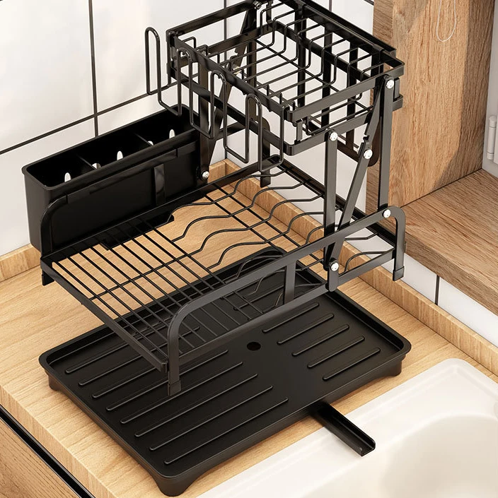 Home And Kitchen Dish Drainer Rack Dish Drying Organizer Rack Cutlery Storage Water Cup Chopsticks Knife And Fork Holder