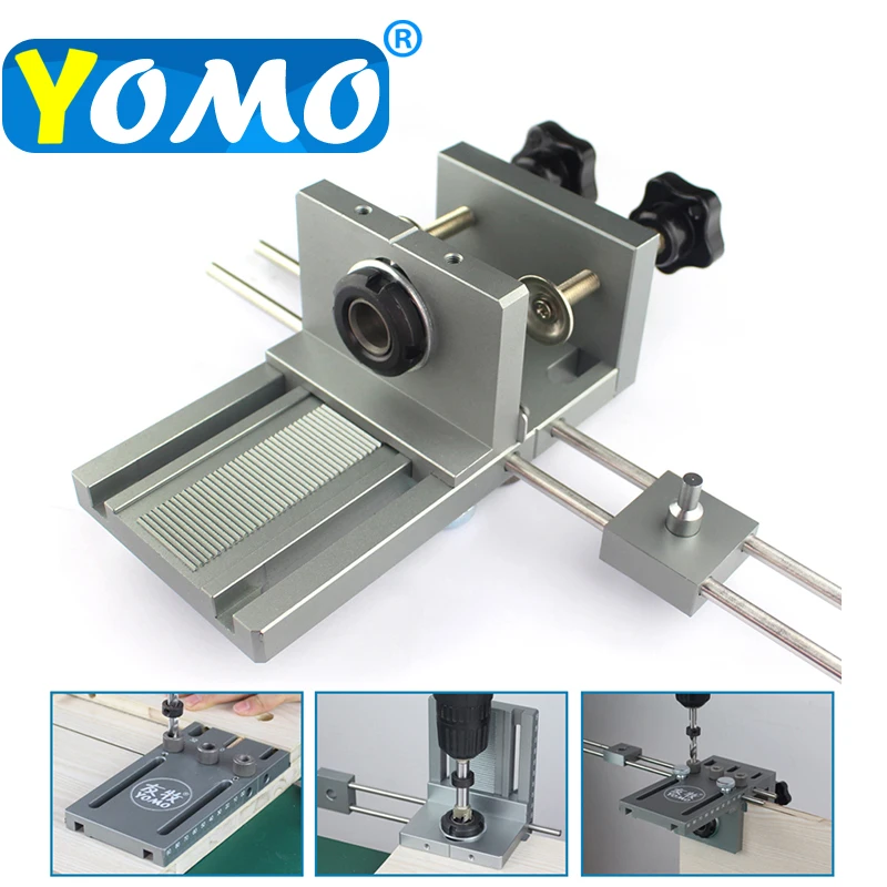 Aluminum Alloy 3 In 1 Dowelling Jig extended 6/8/10mm Wood Drilling Guide Locator Adjustable Dowel Jig Kit DIY Woodworking Tool