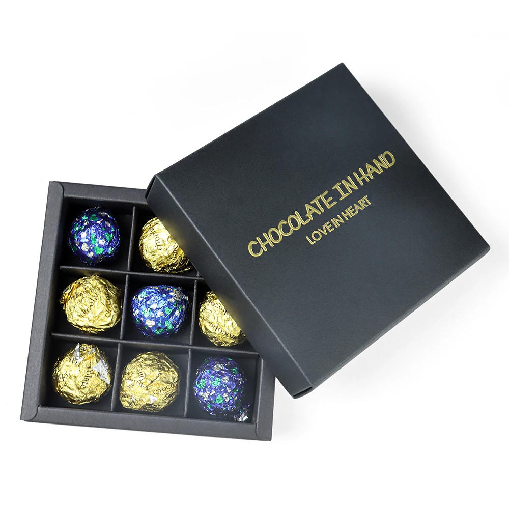 Luxury Chocolate Boxes Kraft Box Chocolate Packaging Box Packaging Custom Black Kraft Paper Candy Packaging Food Container OEM