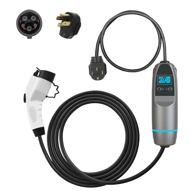 KHONS Level 1 EV Charger 3.3kw 3.5kw 7kw 16A SAE J1772 IEC type 1 Portable EV Charging Gun Adjustable Controller wallbox
