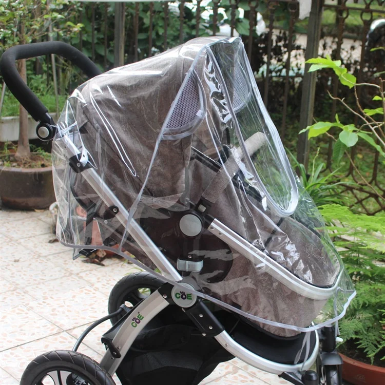 Plastic Baby Stroller Rain Cover Pushchair Raincoat Thickening Outdoor Windscreen Dust Cover for Pram Baby Travel Weather Shield