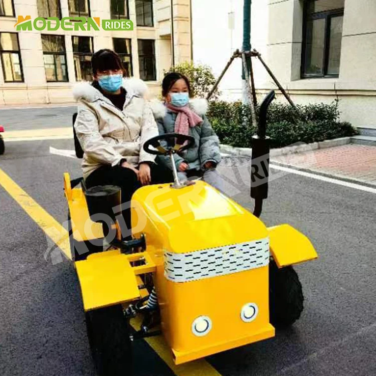 Square parent-child luminous amusement car mini tractor rides electric bumper cars for sale