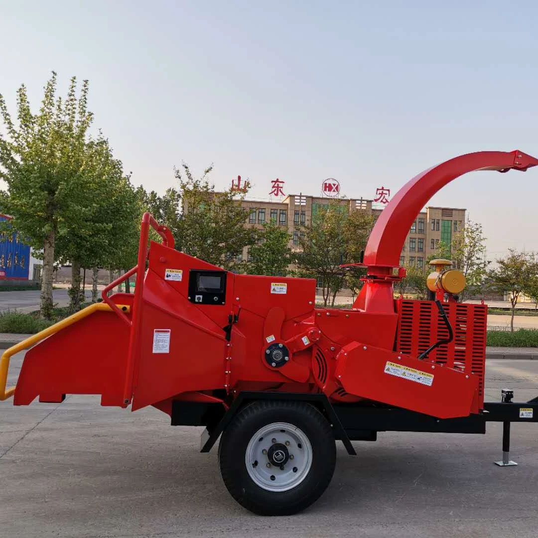 Self feeding 72hp diesel engine wood chipper branch shredder