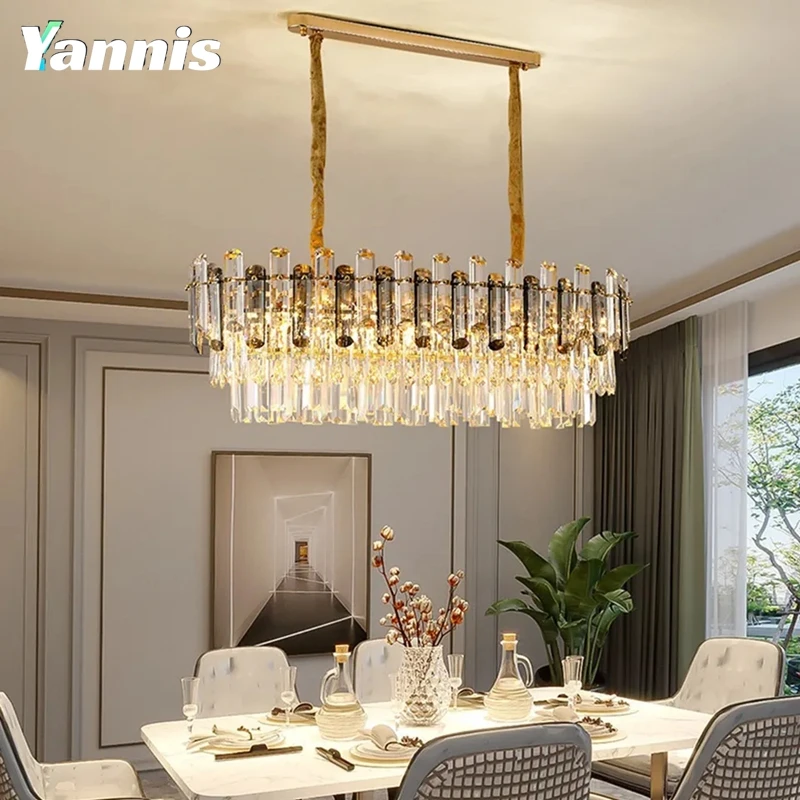 Crystal chandelier spiral chandelier for home hotel Copper material k9 crystal led stairs lights pendant lights