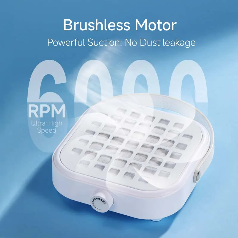 Rechargeable Monomer Powder Manicure Nail Duster Collector Professional Cleaner Nail Dust Vacuum For Polishing Bench