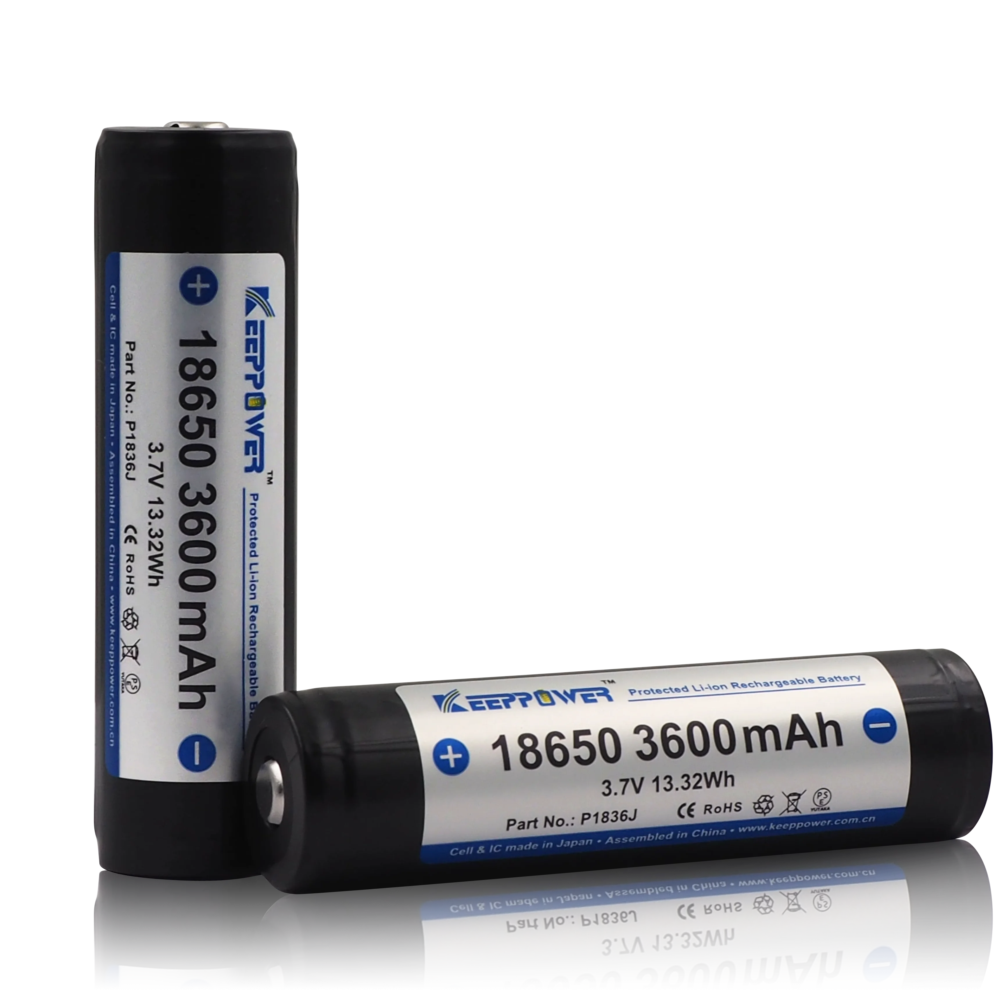 
Keeppower Защищенный Литий-ионный аккумулятор 18650 3600 мАч для фонарика 