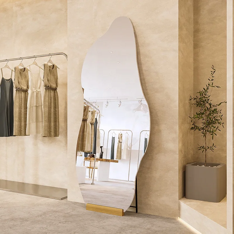 Modern Fully-Frameless Glass Full-Body Mirror Factory Custom Wall Hanging and Floor Dual Use for DIY Semi-Finished Products