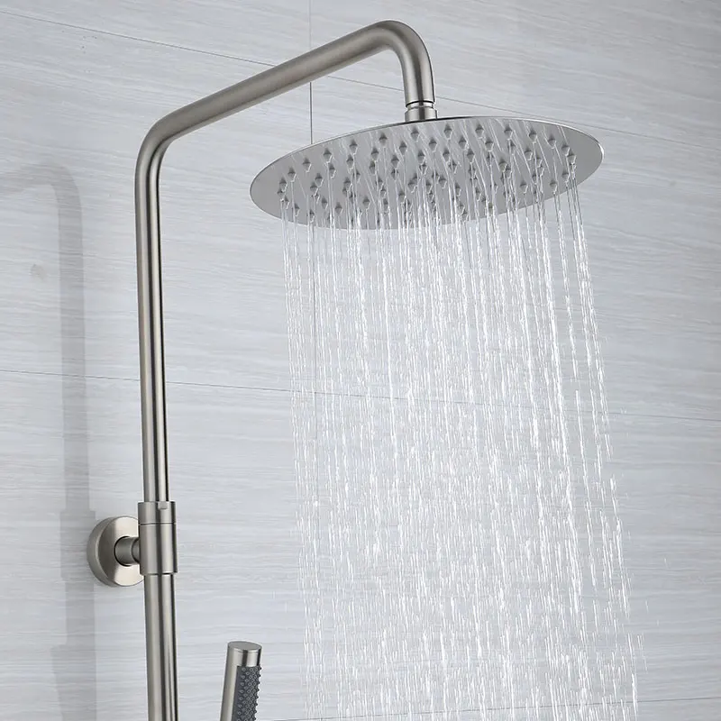 Thermostatic 2 Way Mixer Shower Set With Chrome Valve Round Head