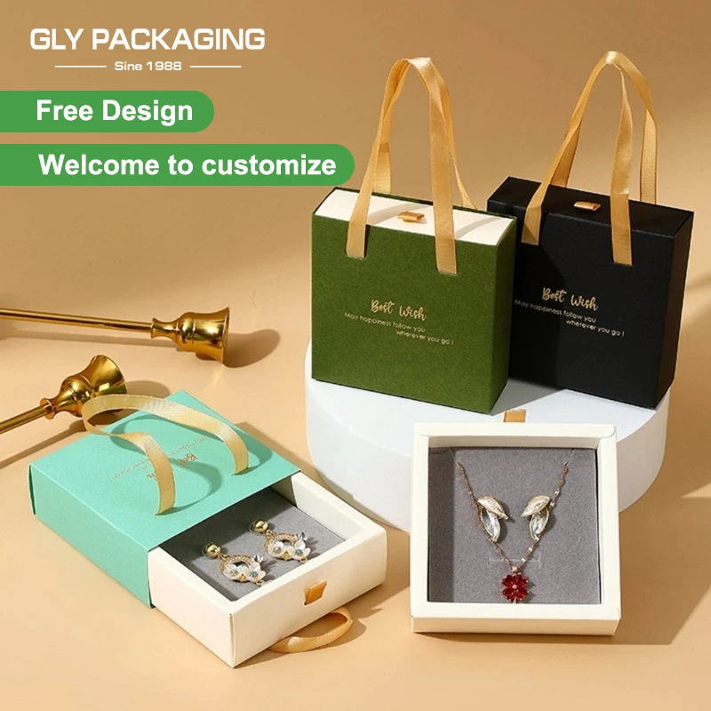 Custom Logo Luxury Gift Velvet White Magnetic Jewelry Travel Packaging Ring Jewelry box paper