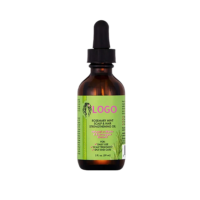 Private Label Custom Rosemary Fast Hair Growth Oil Natural Organics Mint Scalp & Hair Strengthening Oil