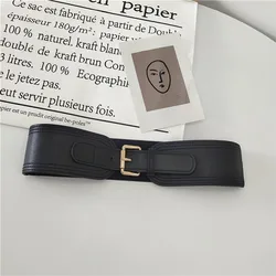 Лидер продаж, Женская эластичная лента из полиуретана с клипсой, Пряжка из сплава, широкий модный ремень для платья