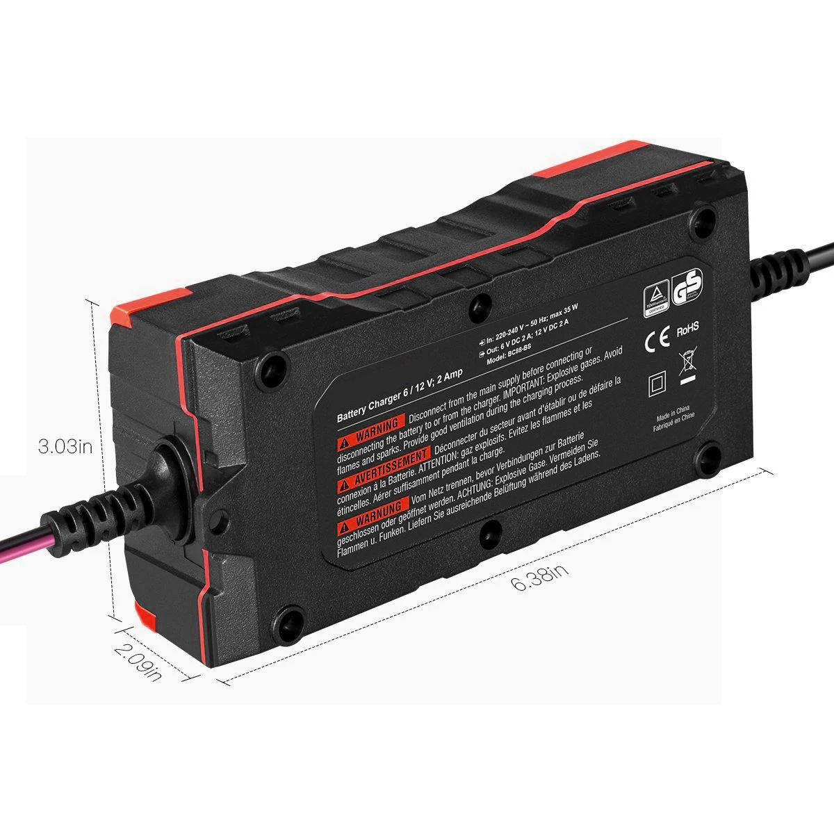 BT-Z2.0ALED 35W автоматическое свинцово-Кислотное бортовое зарядное устройство 6V 12V 2A